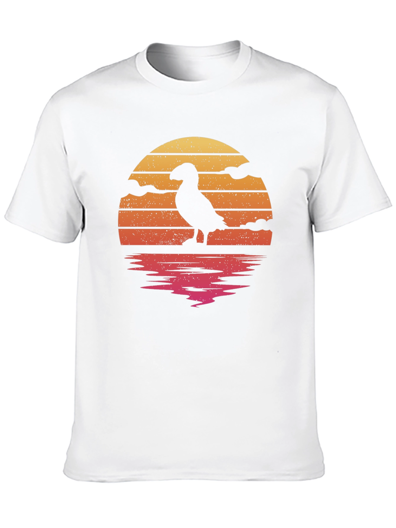 Puffin Sunset Graphic Tee - Stylish Bird Lover Shirt