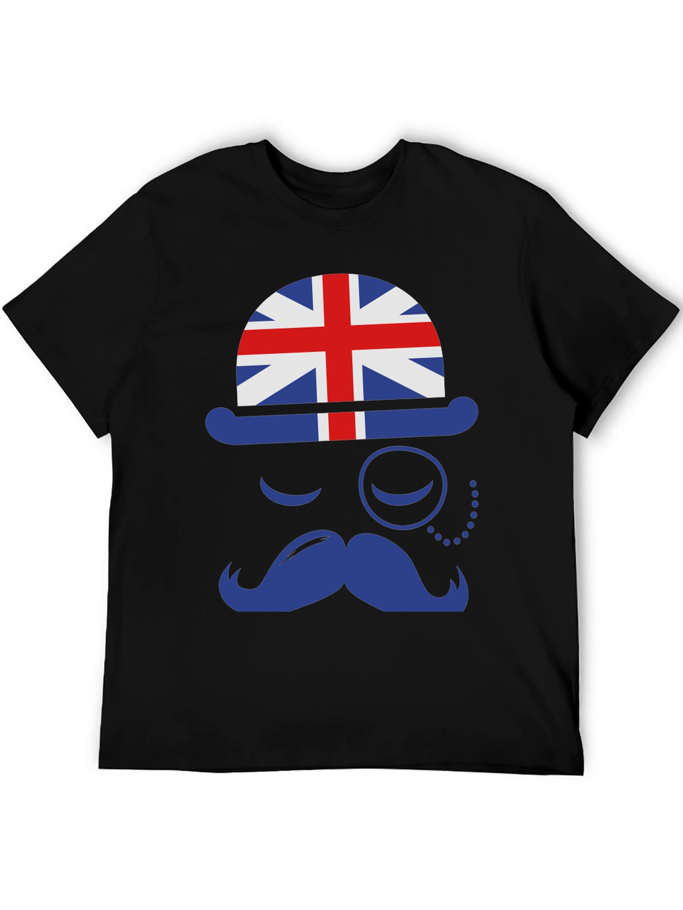 British Gentleman T-Shirt UK Flag Hat & Mustache