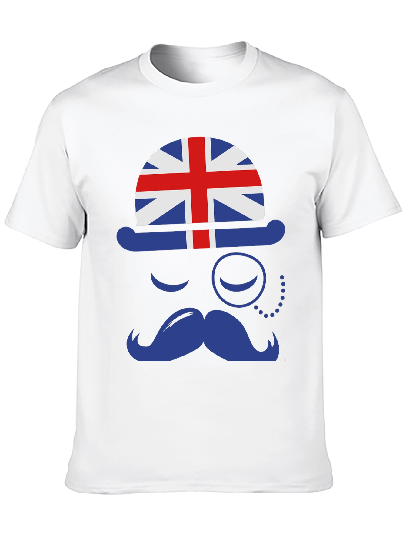 British Gentleman T-Shirt UK Flag Hat & Mustache