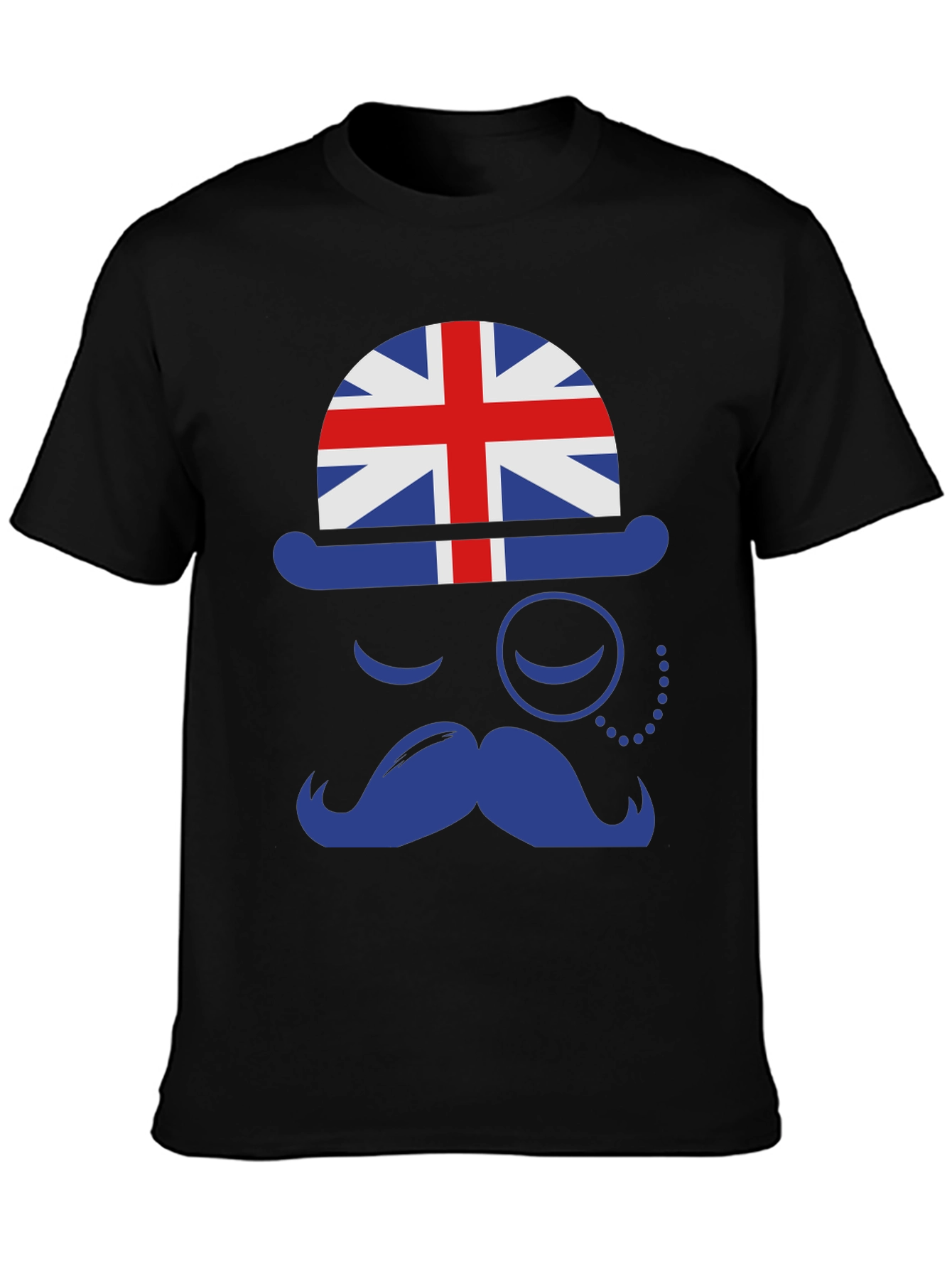 British Gentleman T-Shirt UK Flag Hat & Mustache