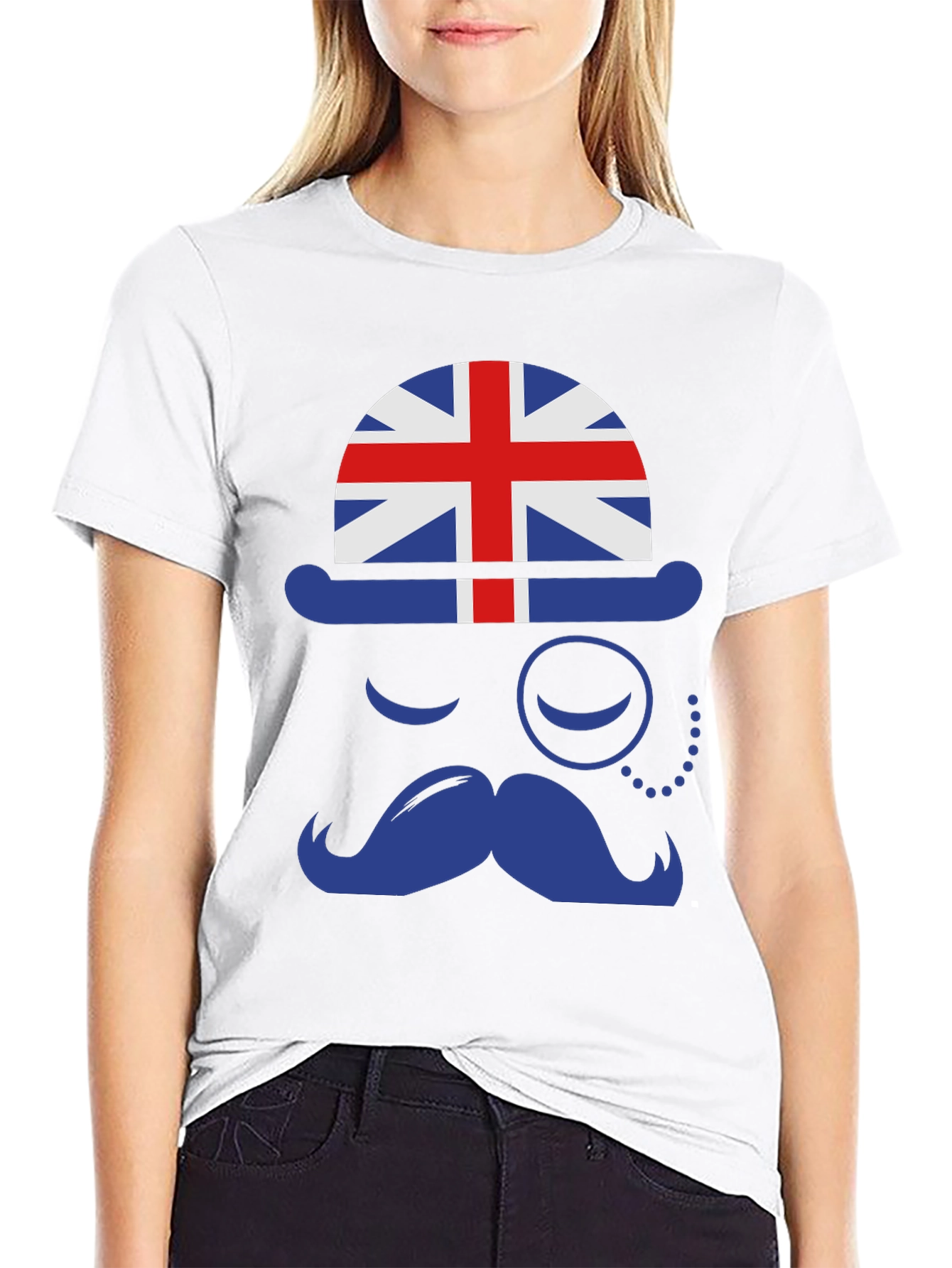British Gentleman T-Shirt UK Flag Hat & Mustache