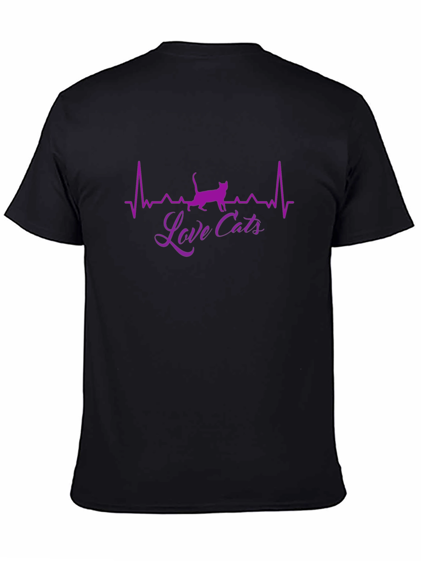 Love Cats T-Shirt - Heartbeat Cat Design