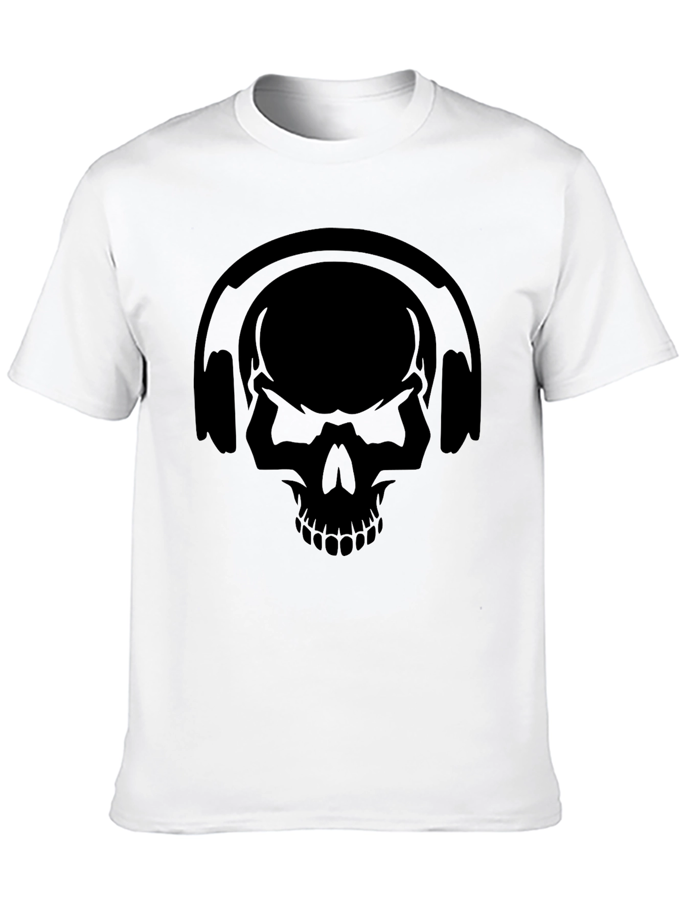 Skull Headphones Graphic Tee - Black