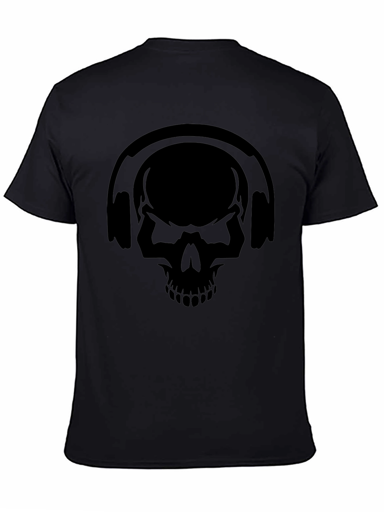 Skull Headphones Graphic Tee - Black