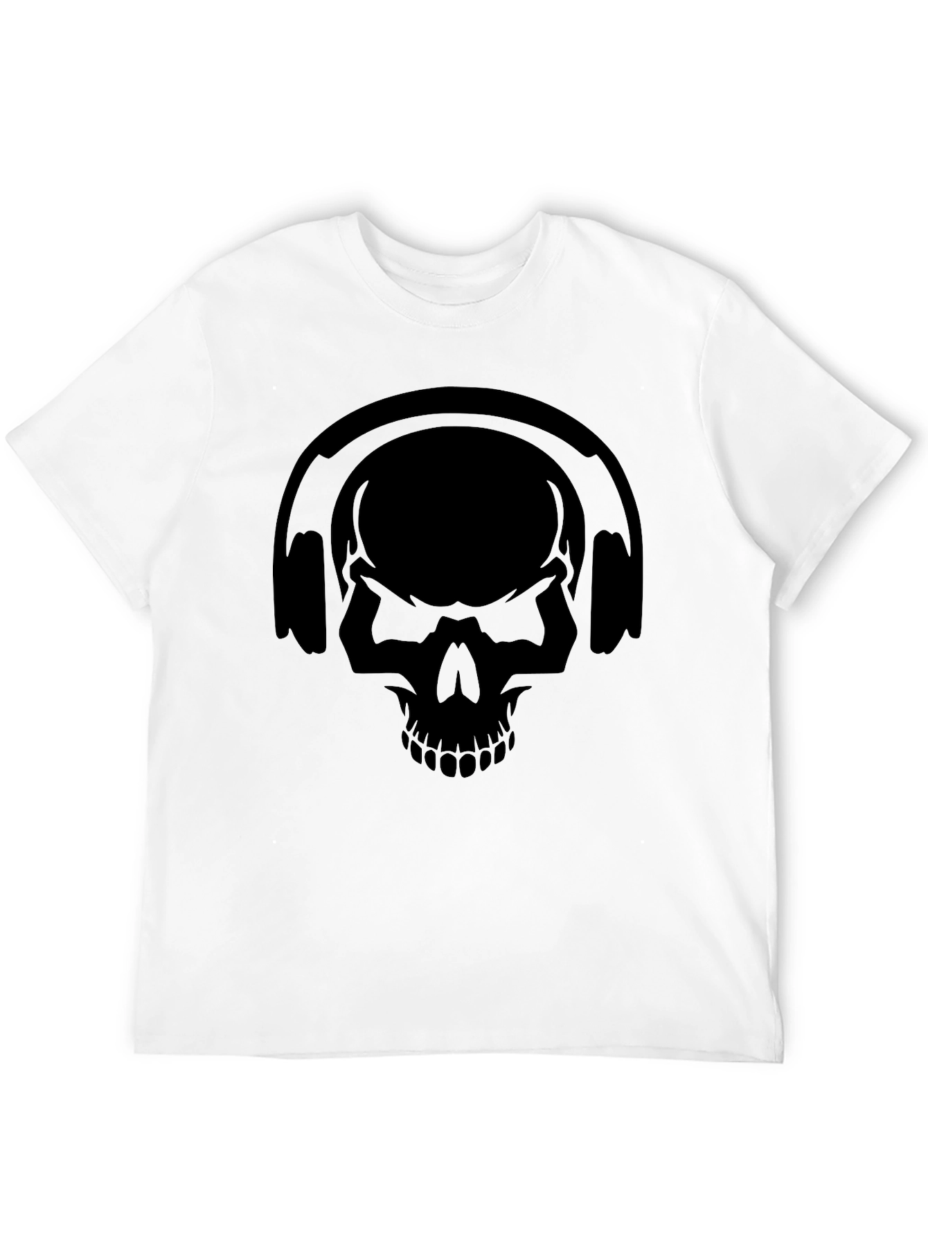 Skull Headphones Graphic Tee - Black