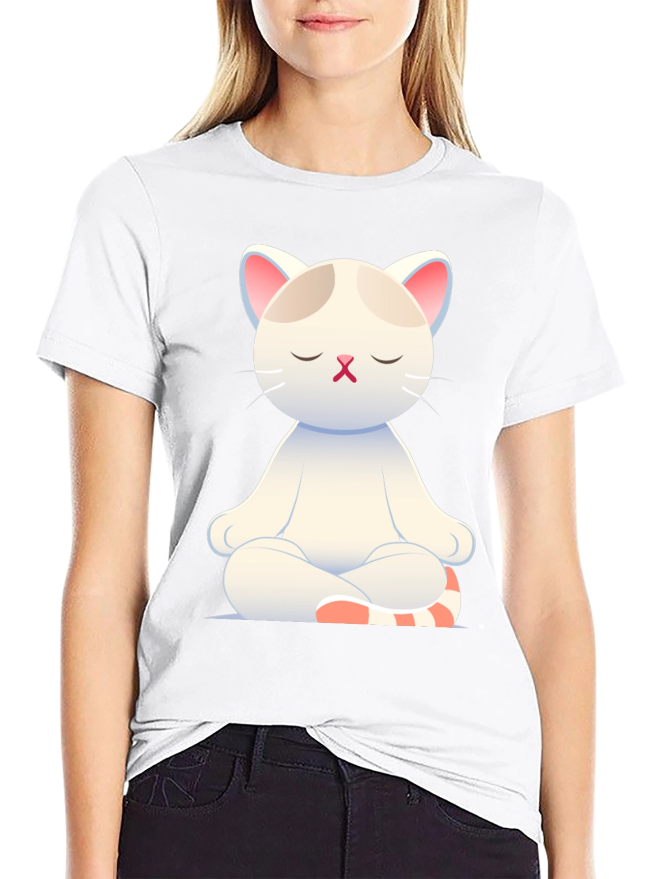 Meditating Cat T-Shirt - Zen Kitty Design