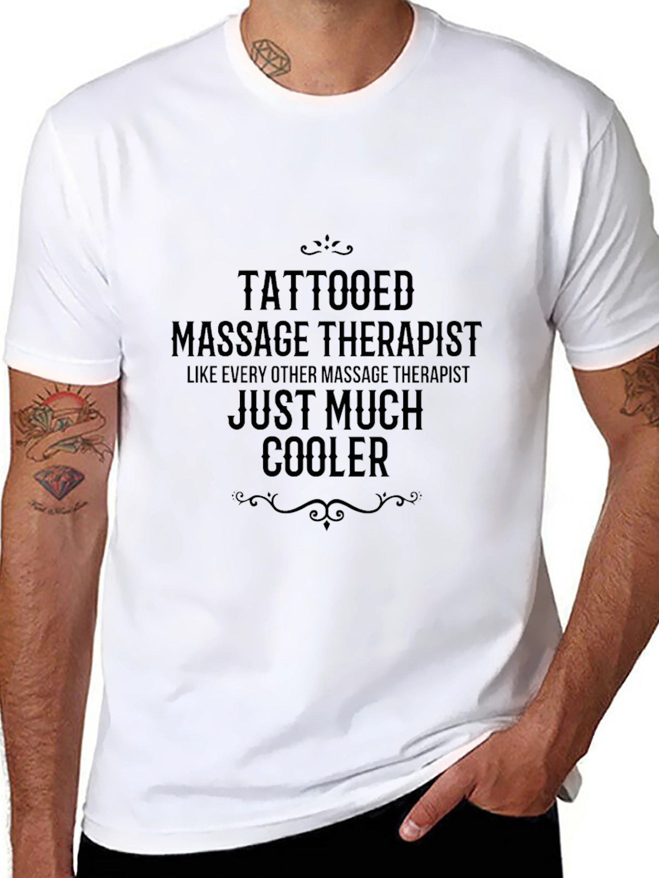 Tattooed Massage Therapist Black T-Shirt