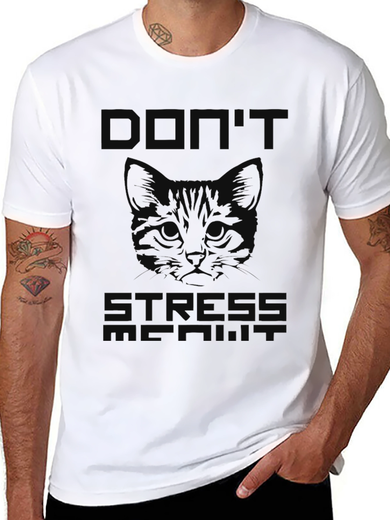 Dont Stress Meowt Black T-Shirt