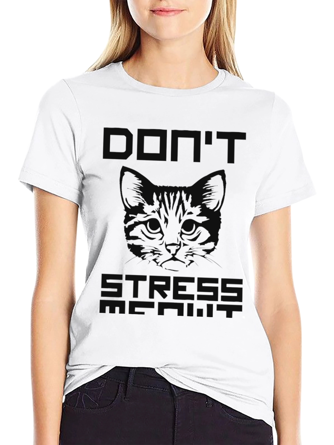 Dont Stress Meowt Black T-Shirt