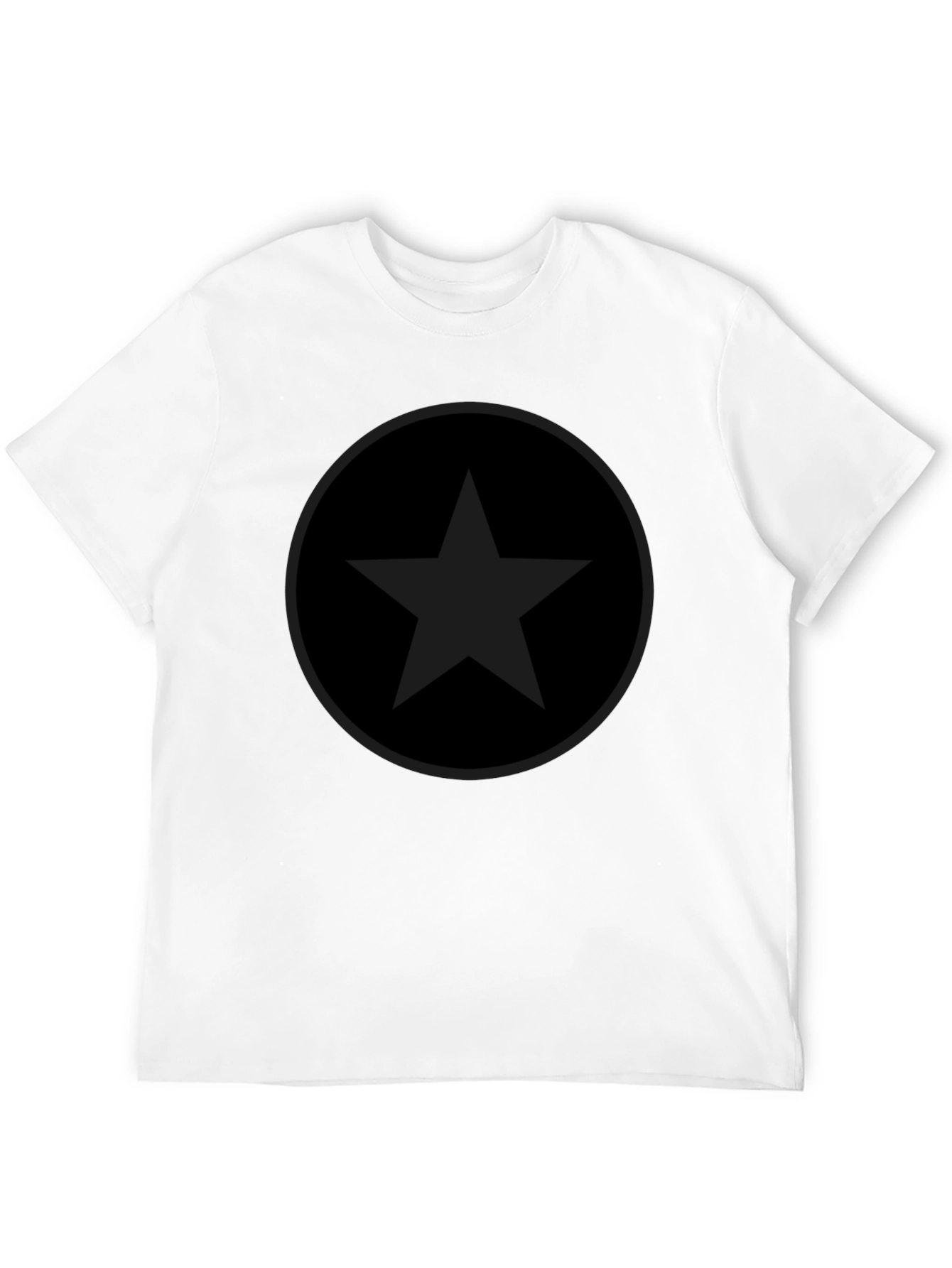 Star Circle Black Graphic Tee - Classic Crew Neck