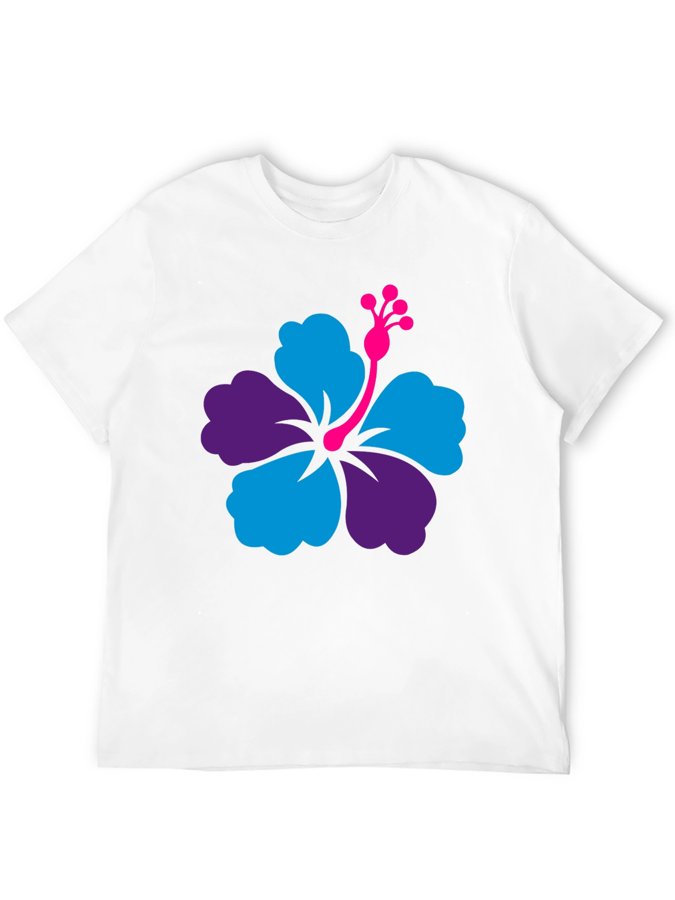 Hibiscus Flower Graphic Tee - Casual Black T-Shirt