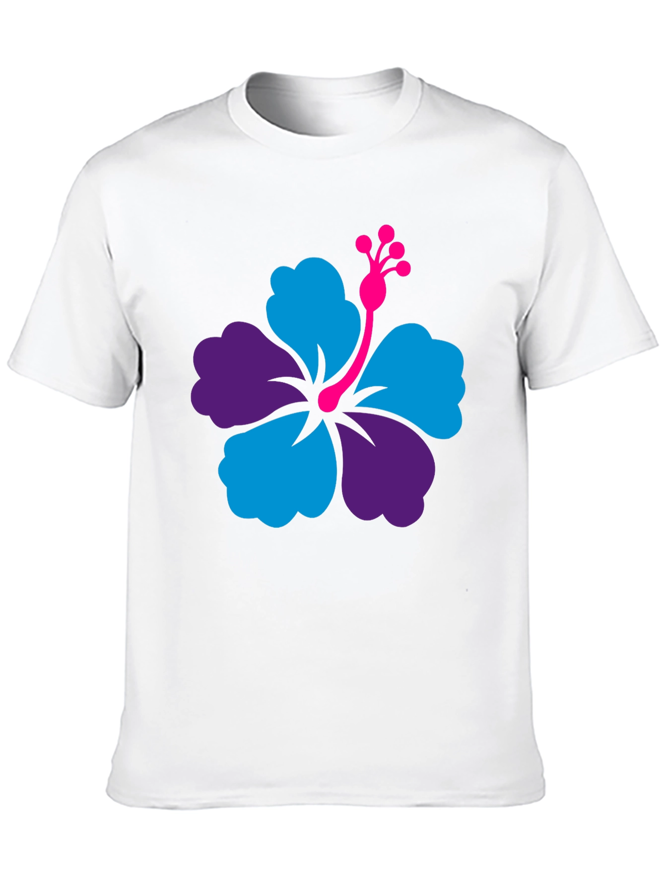 Hibiscus Flower Graphic Tee - Casual Black T-Shirt