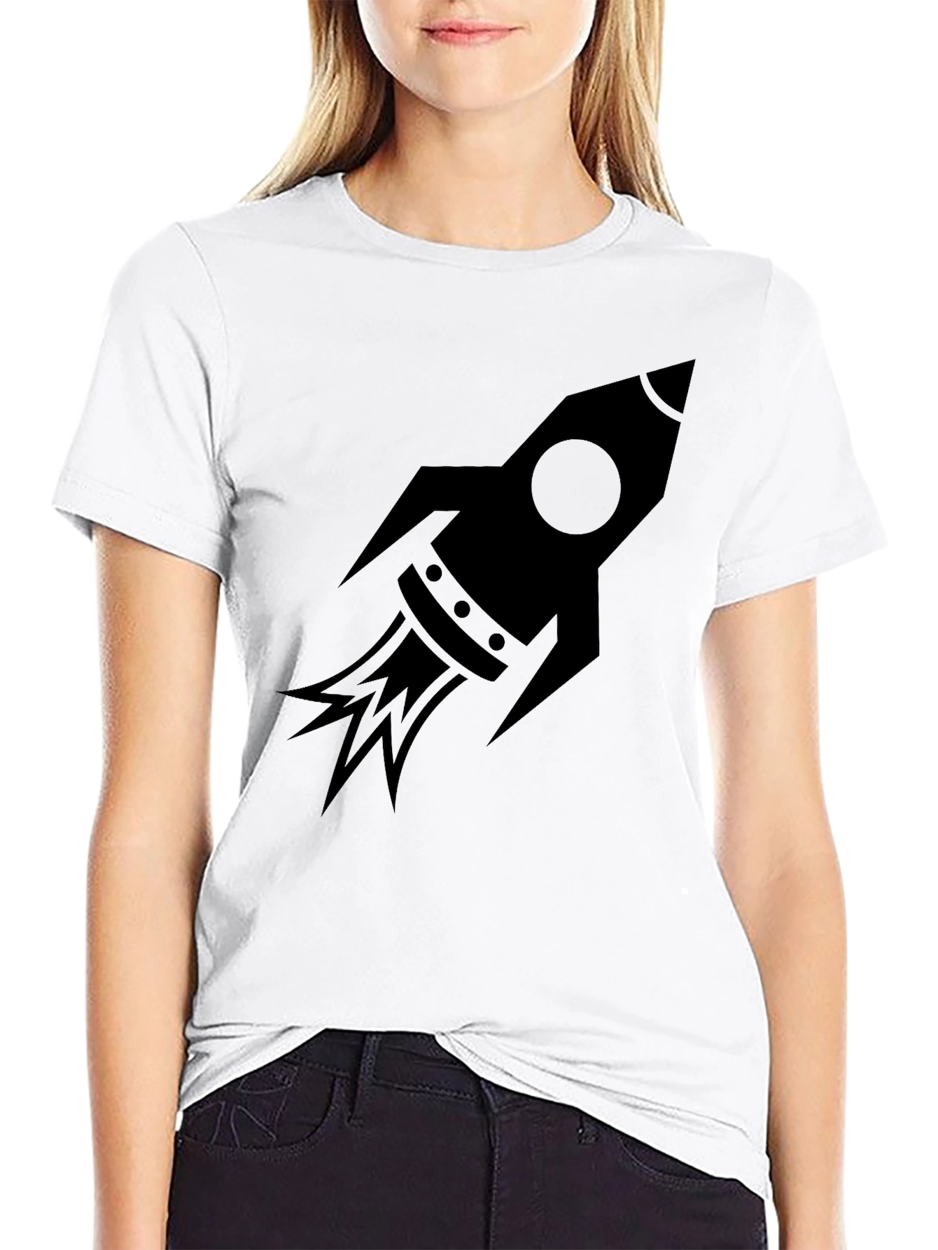 Rocket Graphic Tee - Black Cotton Blend