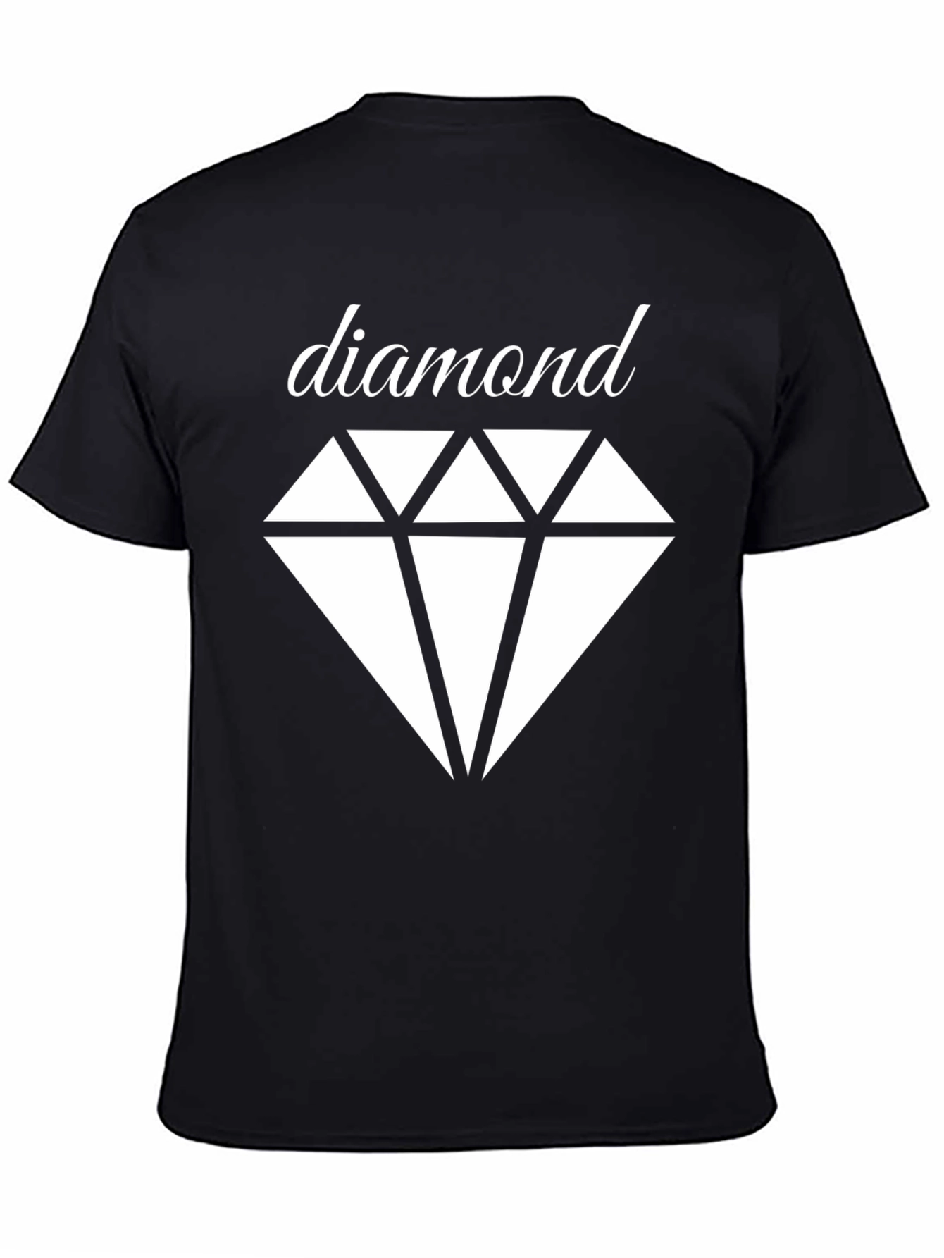 Diamond Graphic Tee - Classic Black Cotton T-Shirt
