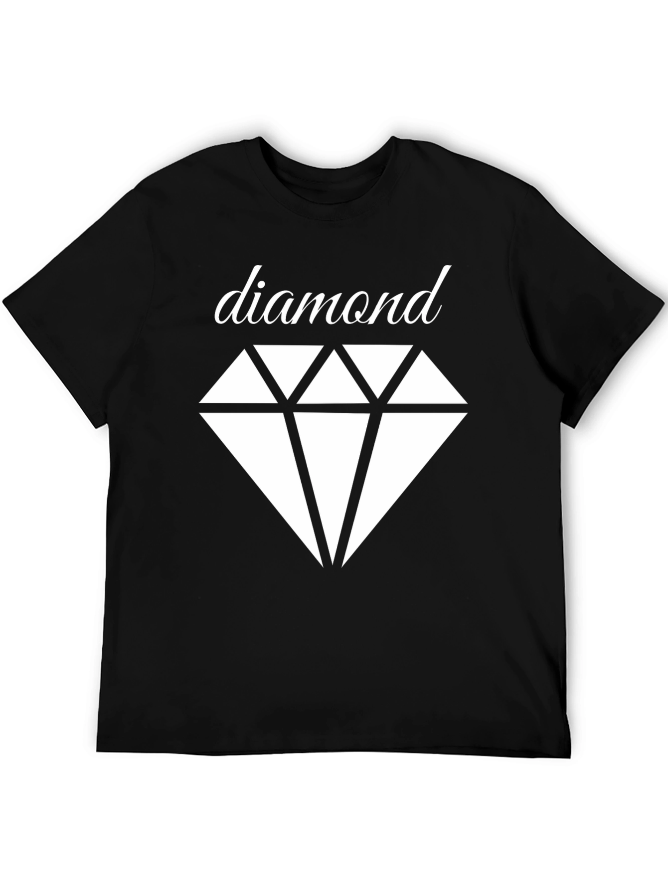 Diamond Graphic Tee - Classic Black Cotton T-Shirt