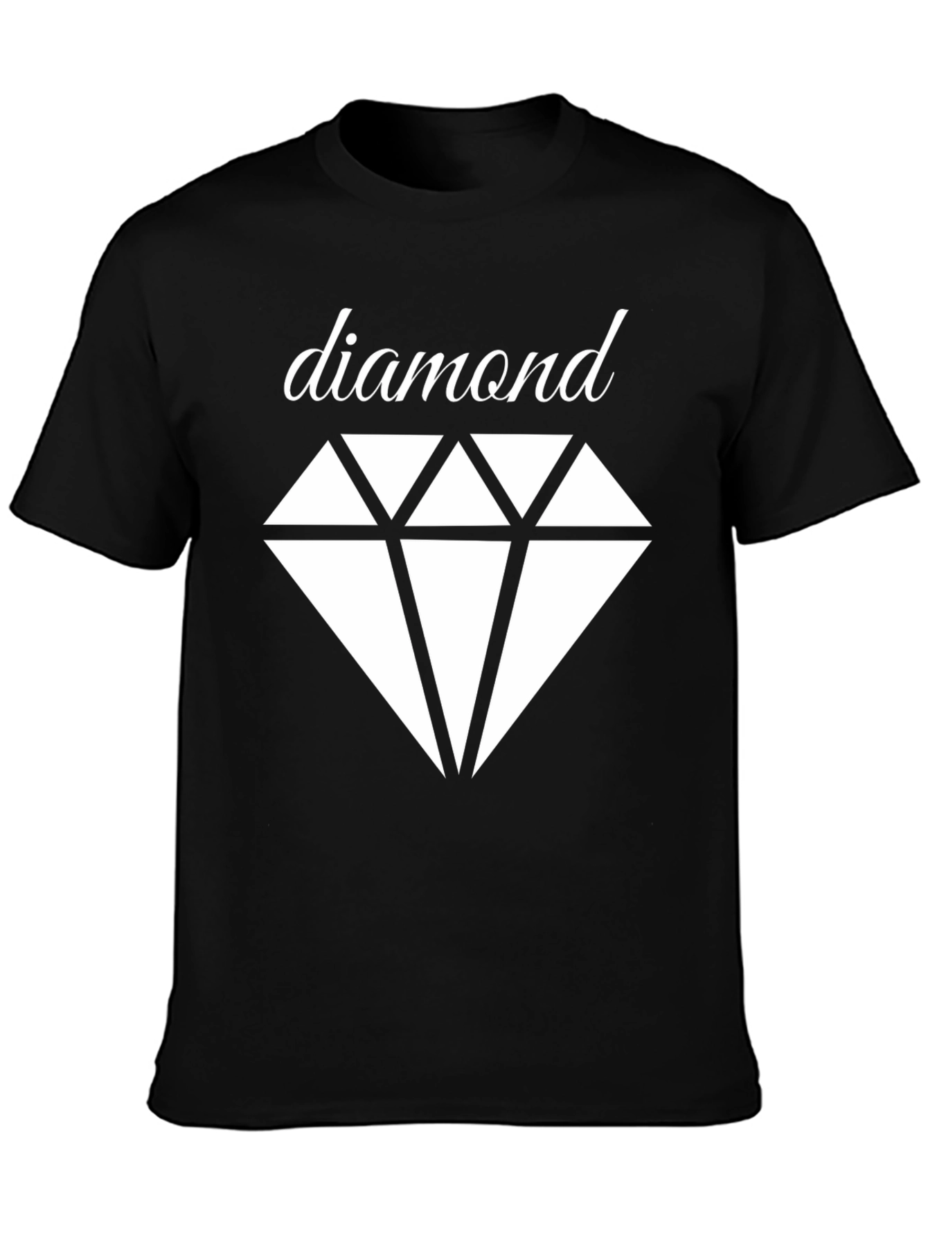 Diamond Graphic Tee - Classic Black Cotton T-Shirt