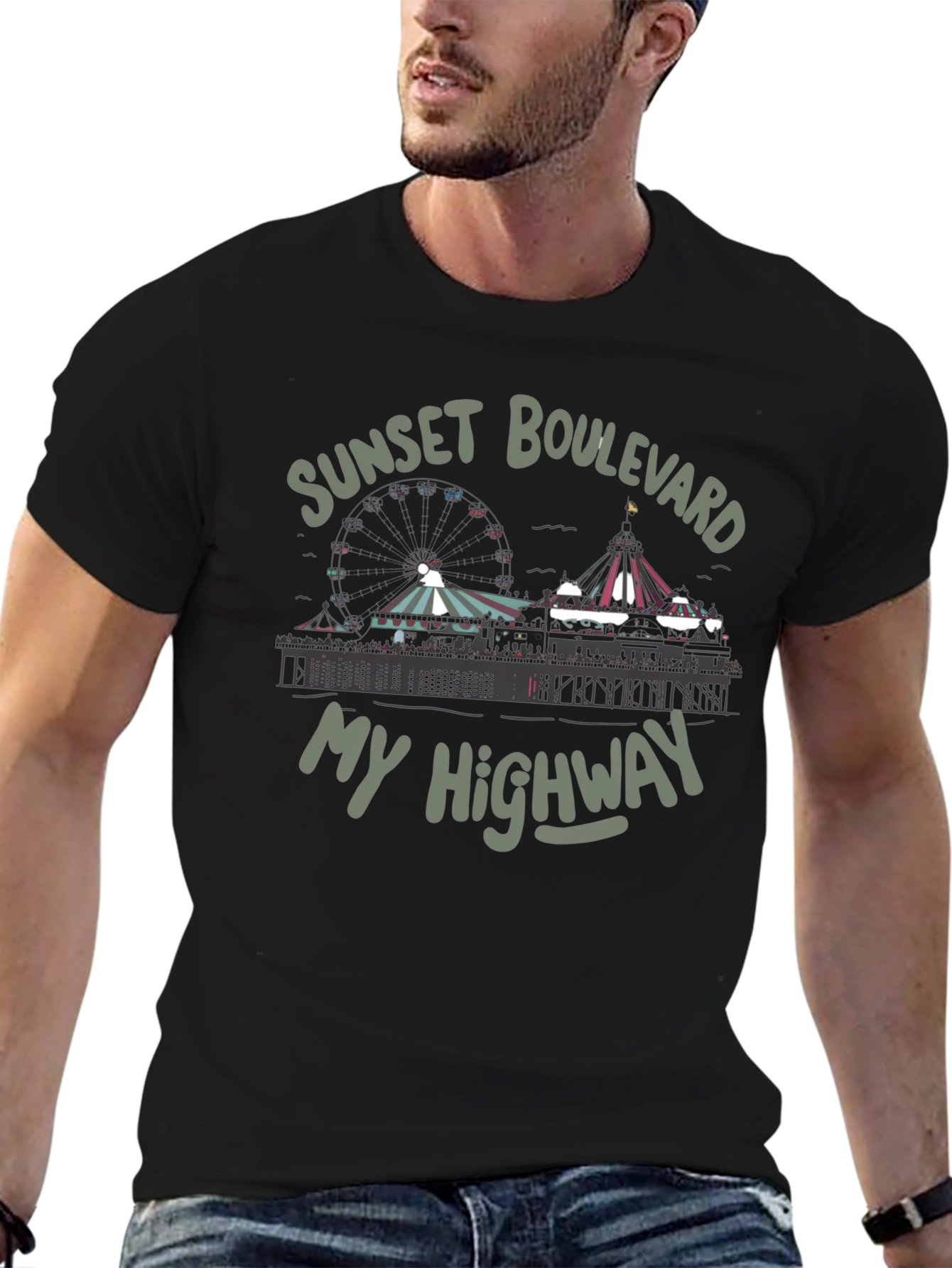 Sunset Boulevard Tee - My Highway Black T-Shirt