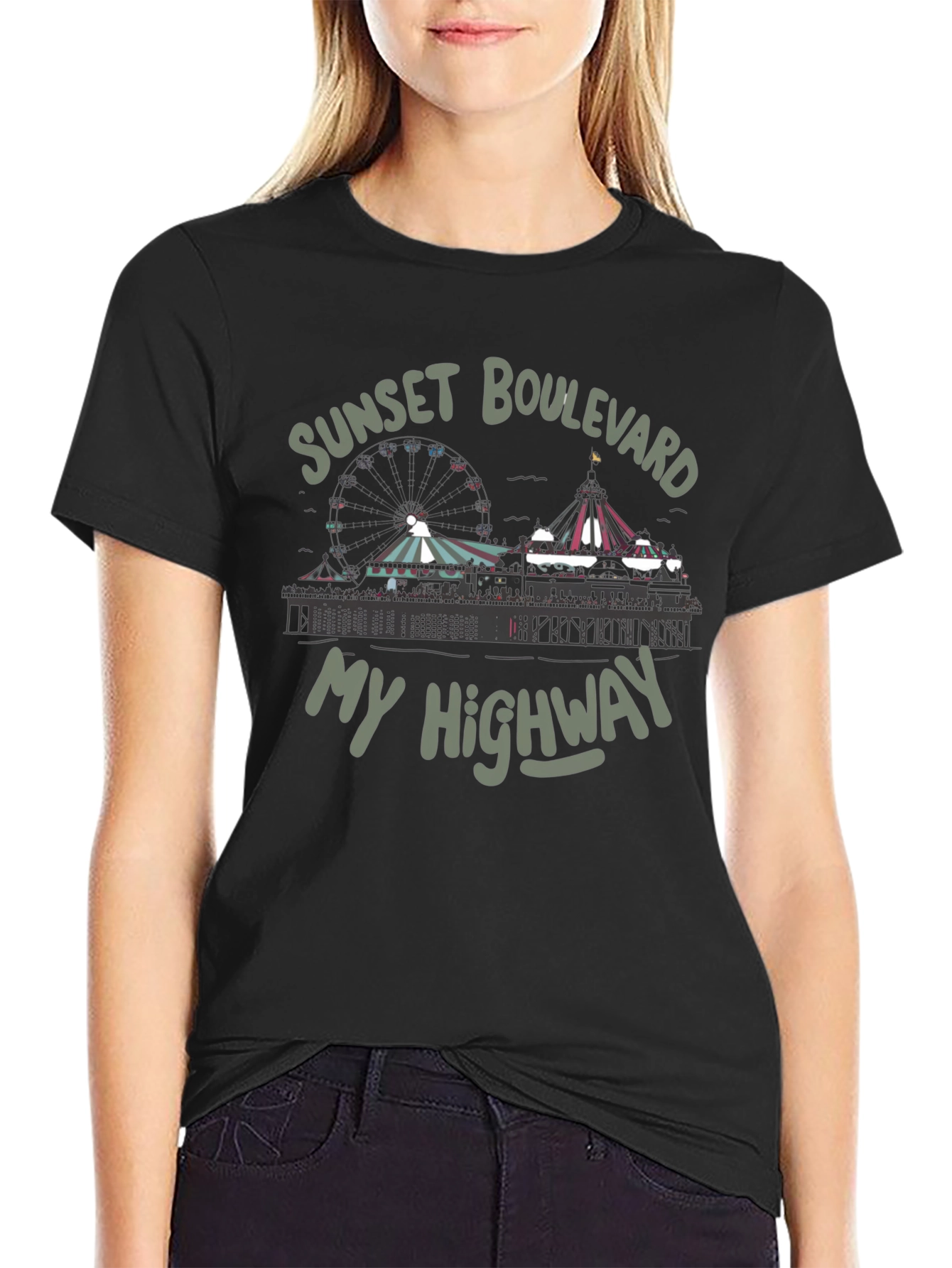 Sunset Boulevard Tee - My Highway Black T-Shirt