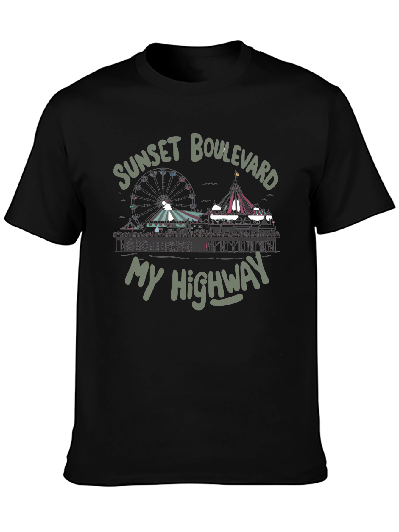 Sunset Boulevard Tee - My Highway Black T-Shirt