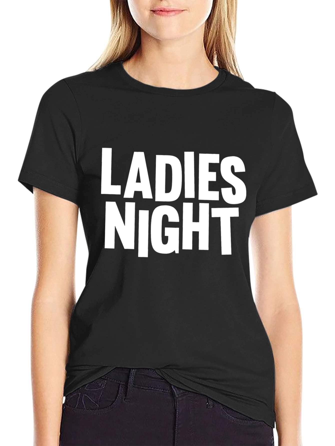 Ladies Night T-Shirt - Black Cotton Tee