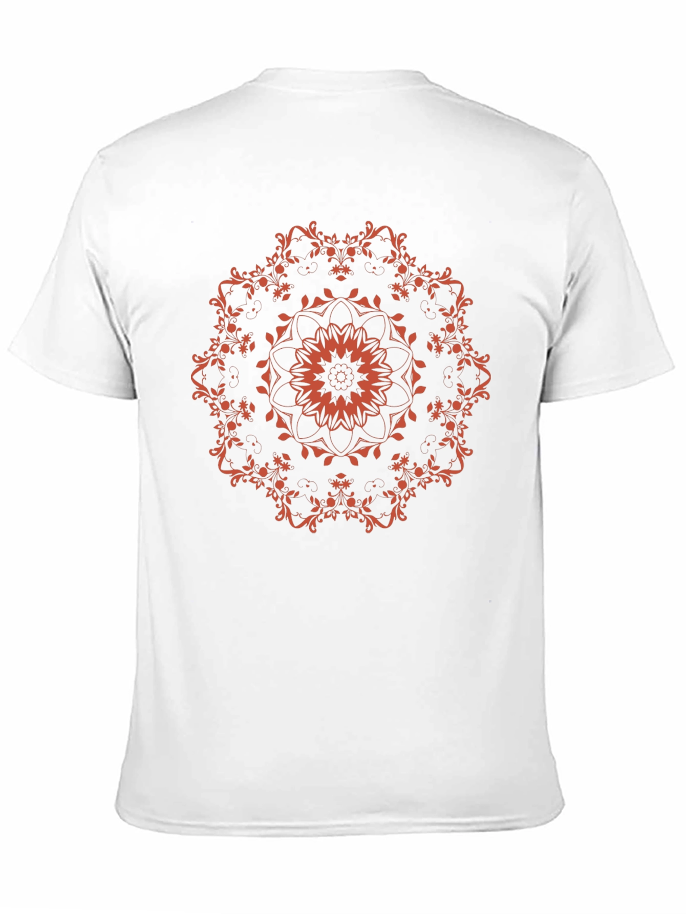 Black T-Shirt with Floral Mandala Design