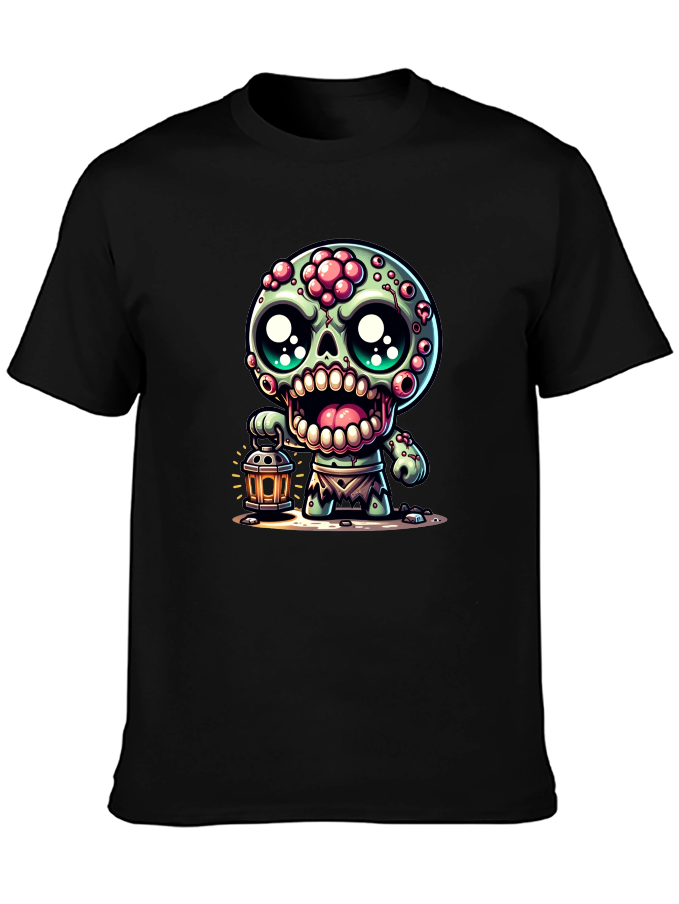 Zombie Lantern Tee - Spooky Cute Graphic T-Shirt