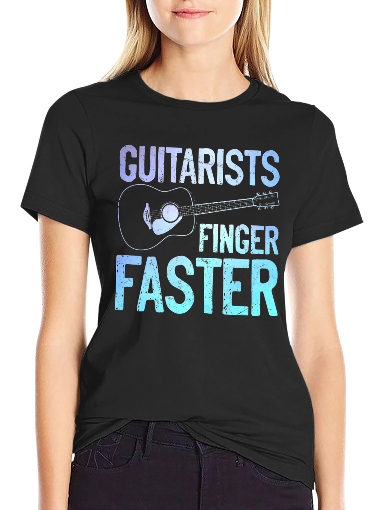 Guitarist Finger Faster Graphic T-Shirt - Music Lover Tee