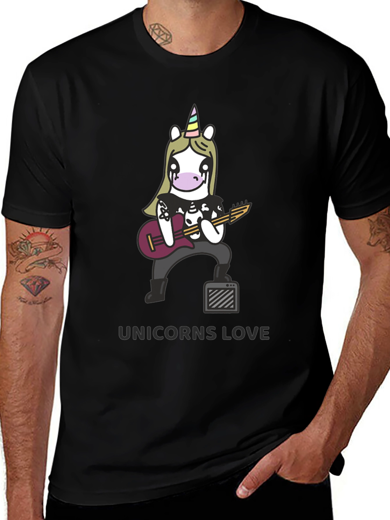 Unicorns Love Black T-Shirt
