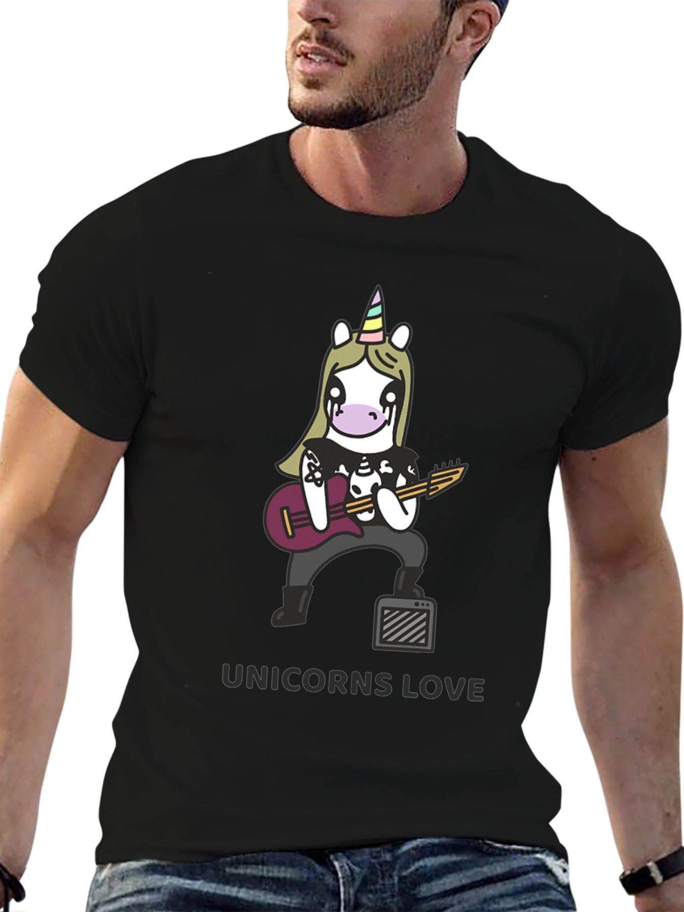 Unicorns Love Black T-Shirt