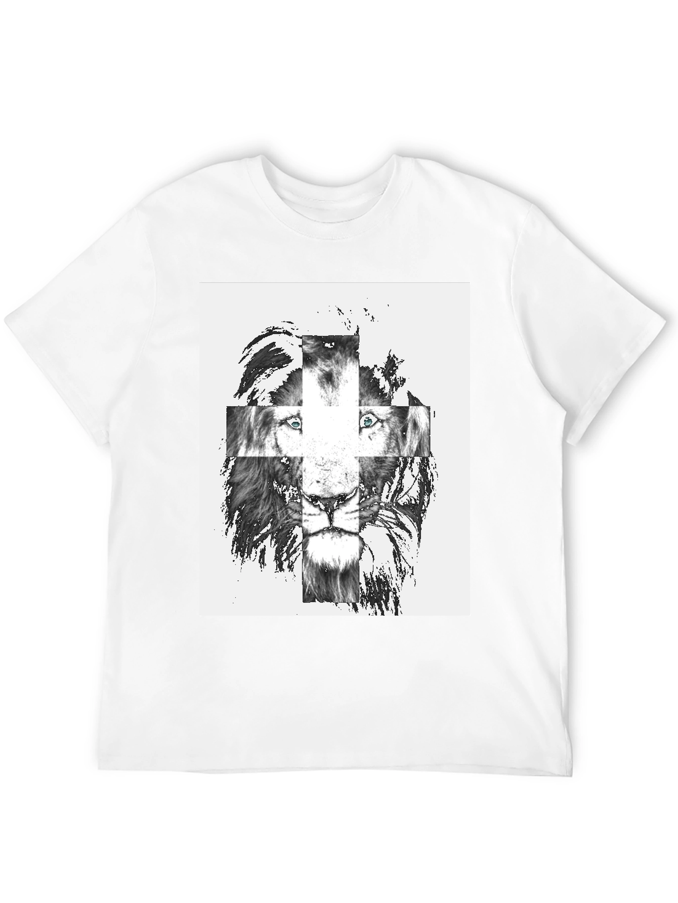 Lion Cross Graphic Tee - Mens Black T-Shirt