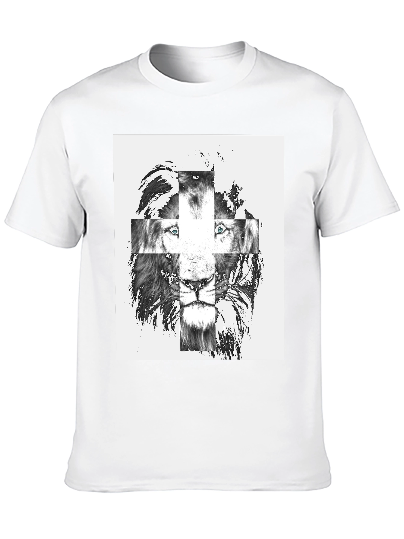 Lion Cross Graphic Tee - Mens Black T-Shirt