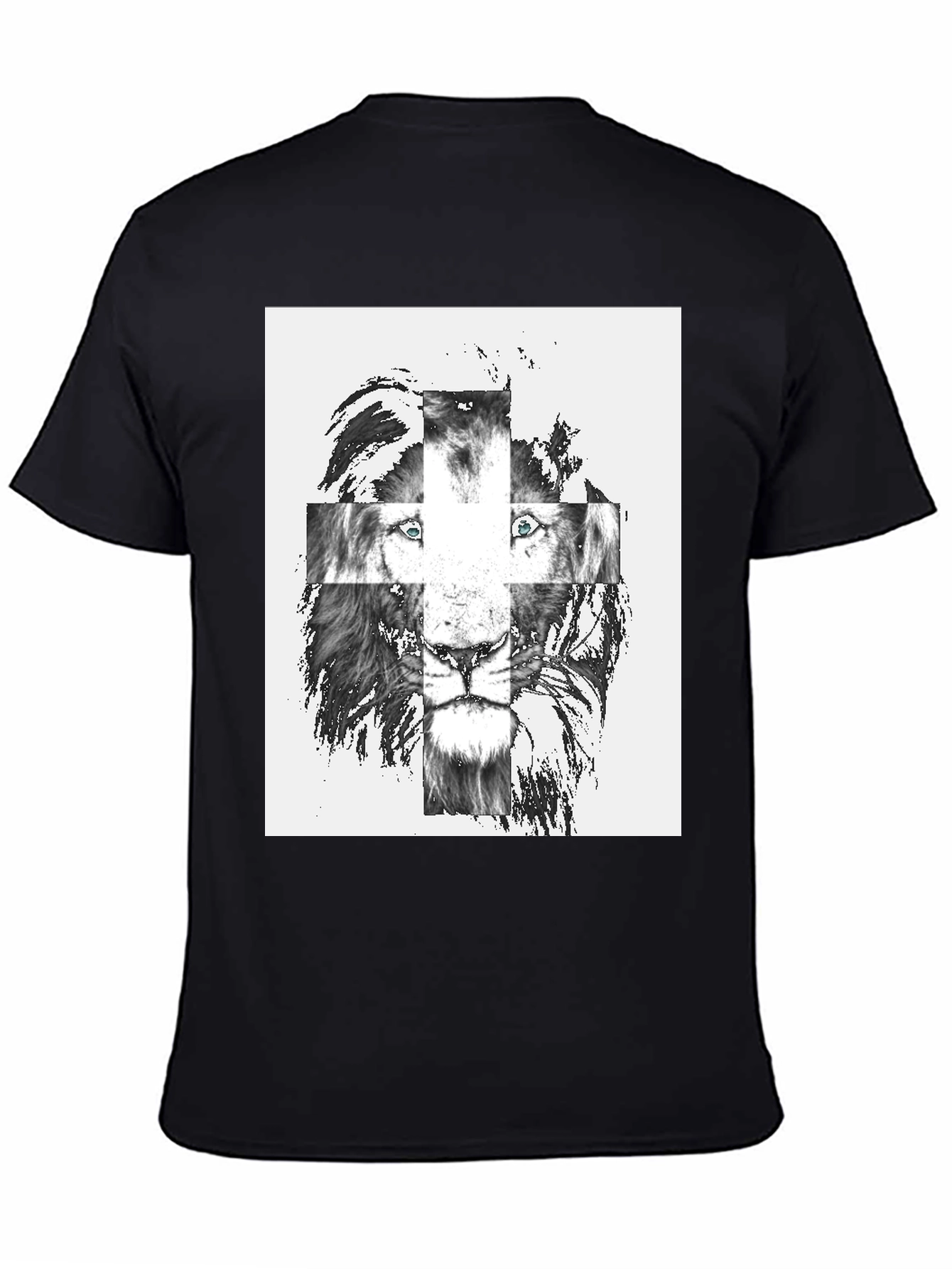 Lion Cross Graphic Tee - Mens Black T-Shirt