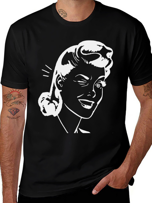 Retro Winking Woman Graphic Tee