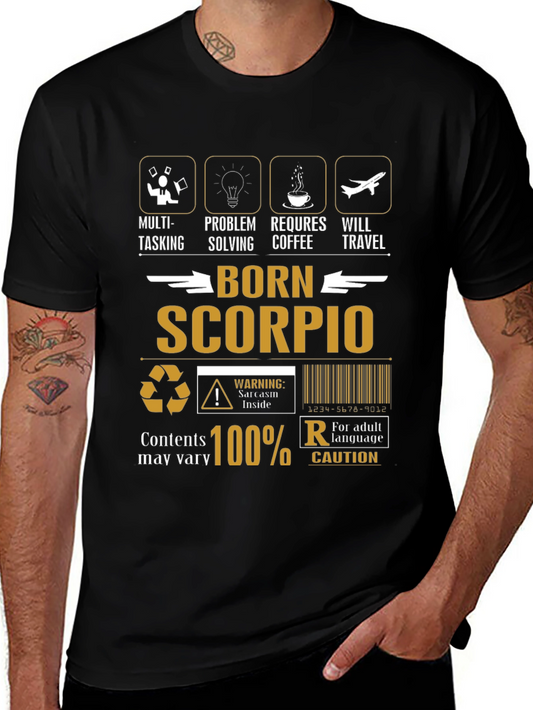 Born Scorpio T-Shirt: Multi-Tasking Coffee Lover Tee