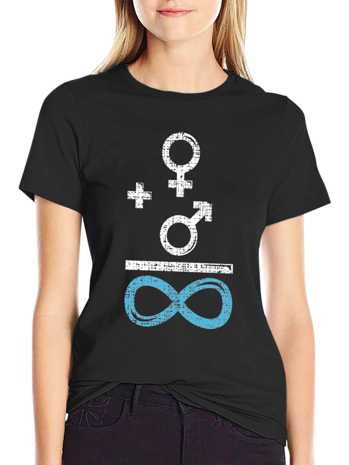 Gender Equality Symbol Tee - Black Cotton Shirt