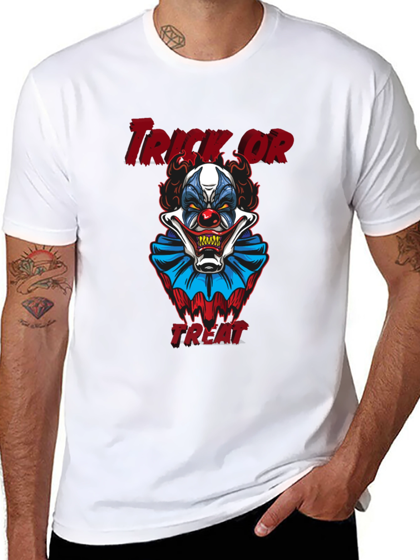 Scary Clown Trick or Treat Halloween Graphic T-Shirt