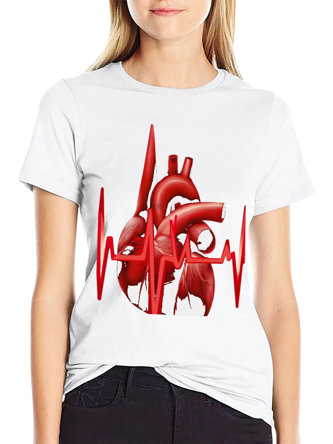 Anatomical Heartbeat Graphic Tee - Stylish Medical Apparel