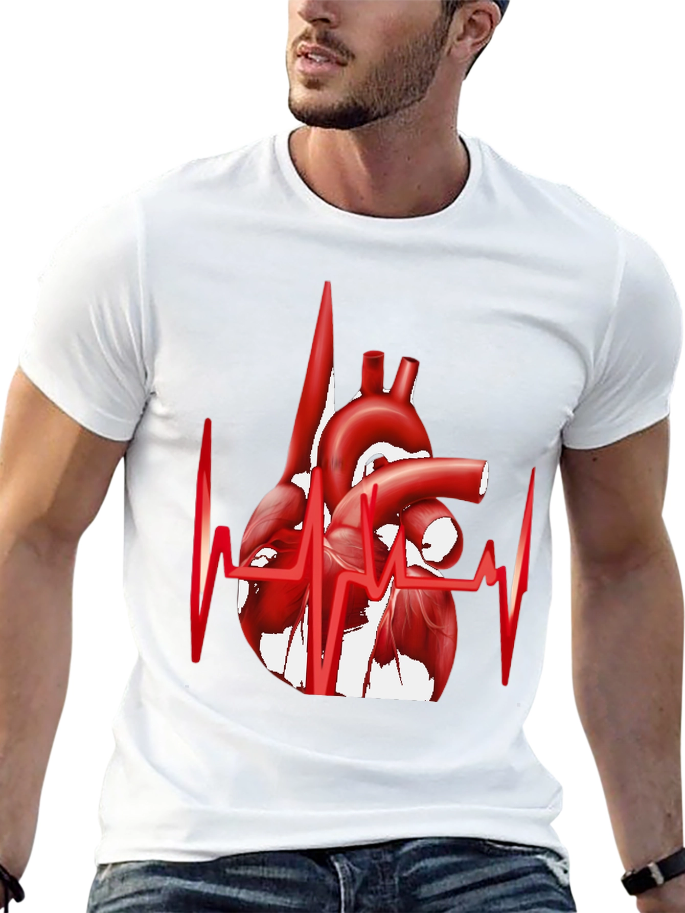 Anatomical Heartbeat Graphic Tee - Stylish Medical Apparel