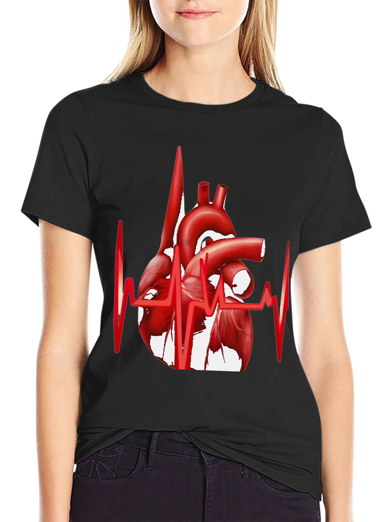 Anatomical Heartbeat Graphic Tee - Stylish Medical Apparel