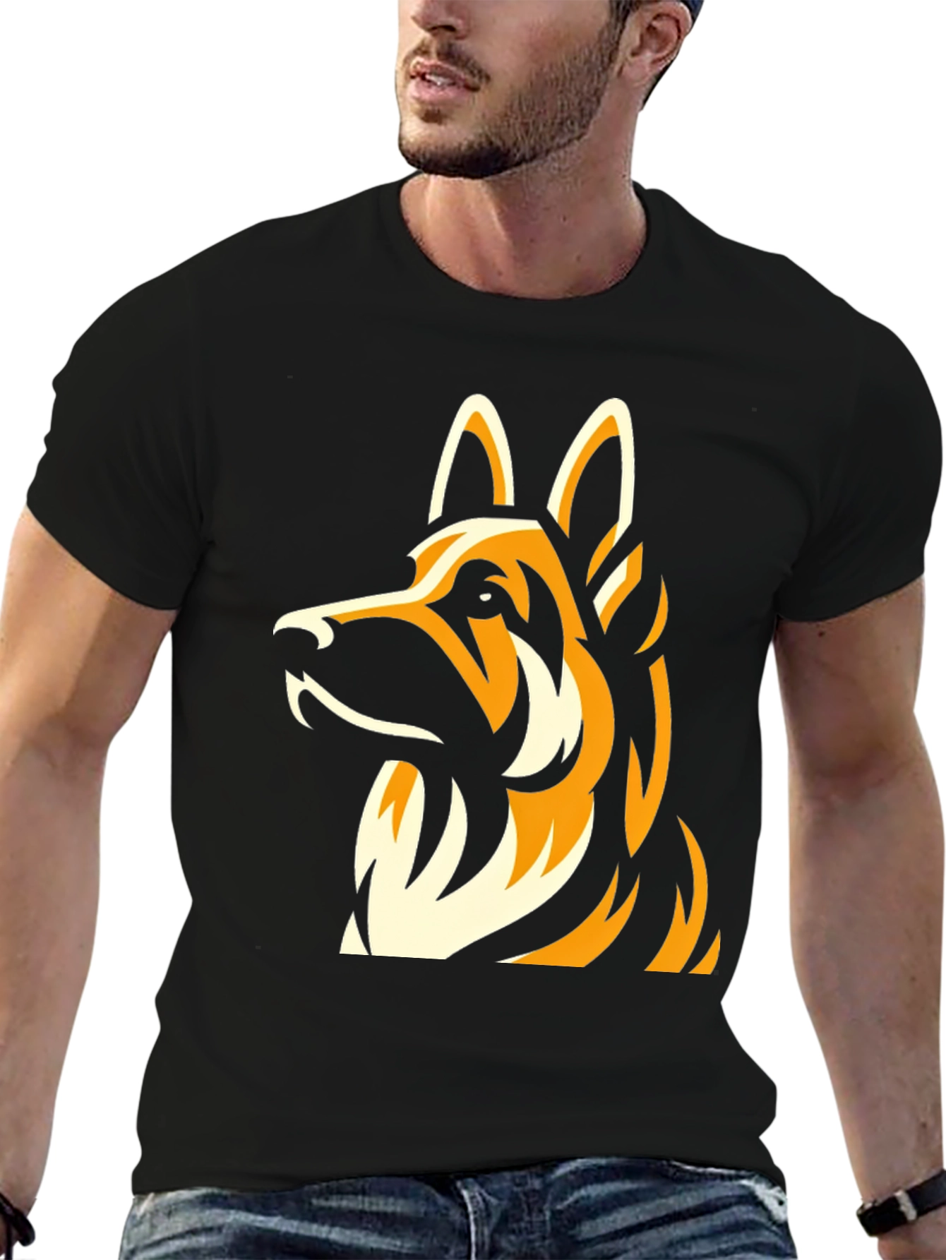 German Shepherd Graphic T-Shirt - Classic Black Tee