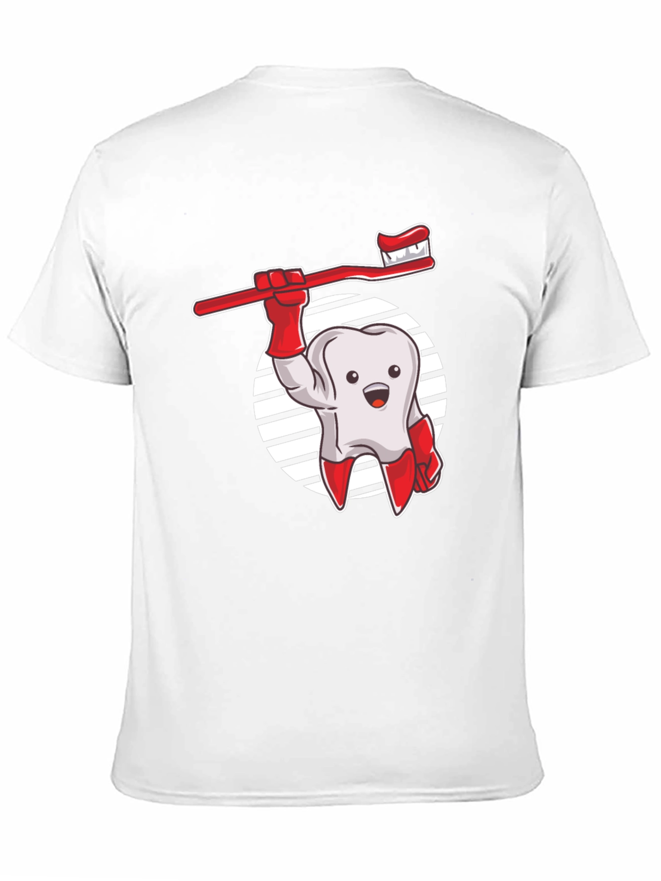 Cartoon Tooth & Toothbrush Graphic T-Shirt