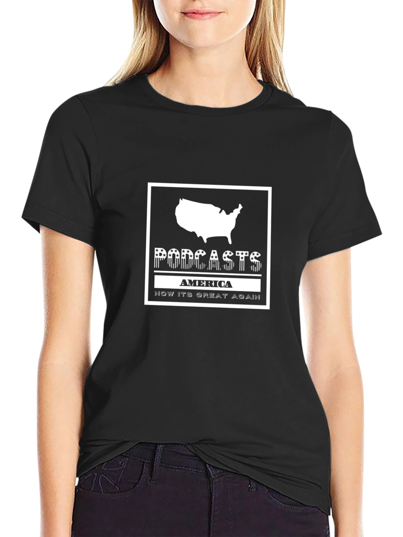 Podcast America Black T-Shirt