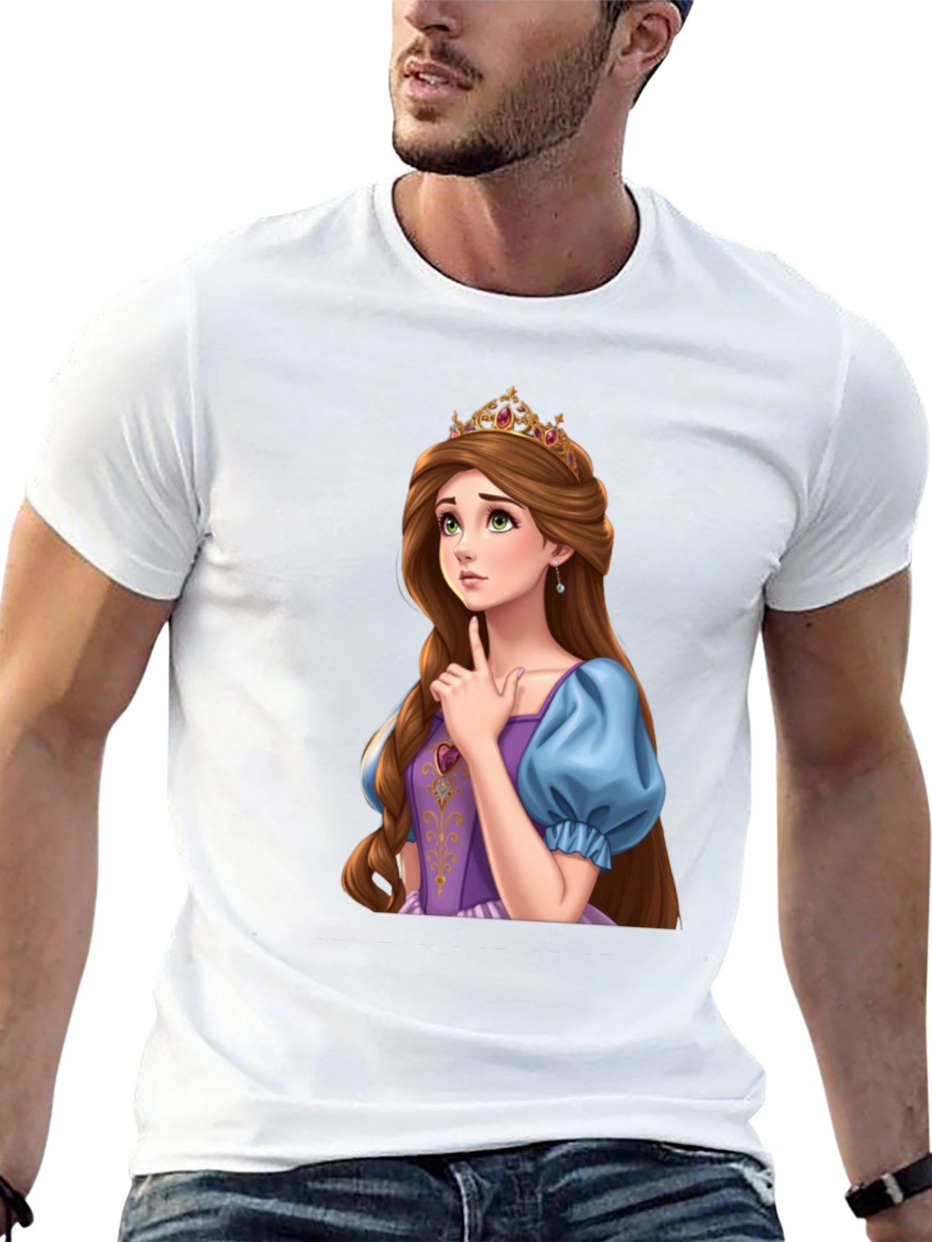 Princess Rapunzel Graphic Black T-Shirt