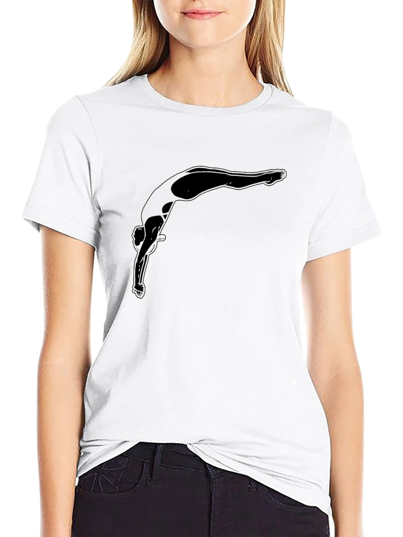 Diver Silhouette Graphic Tee - Black
