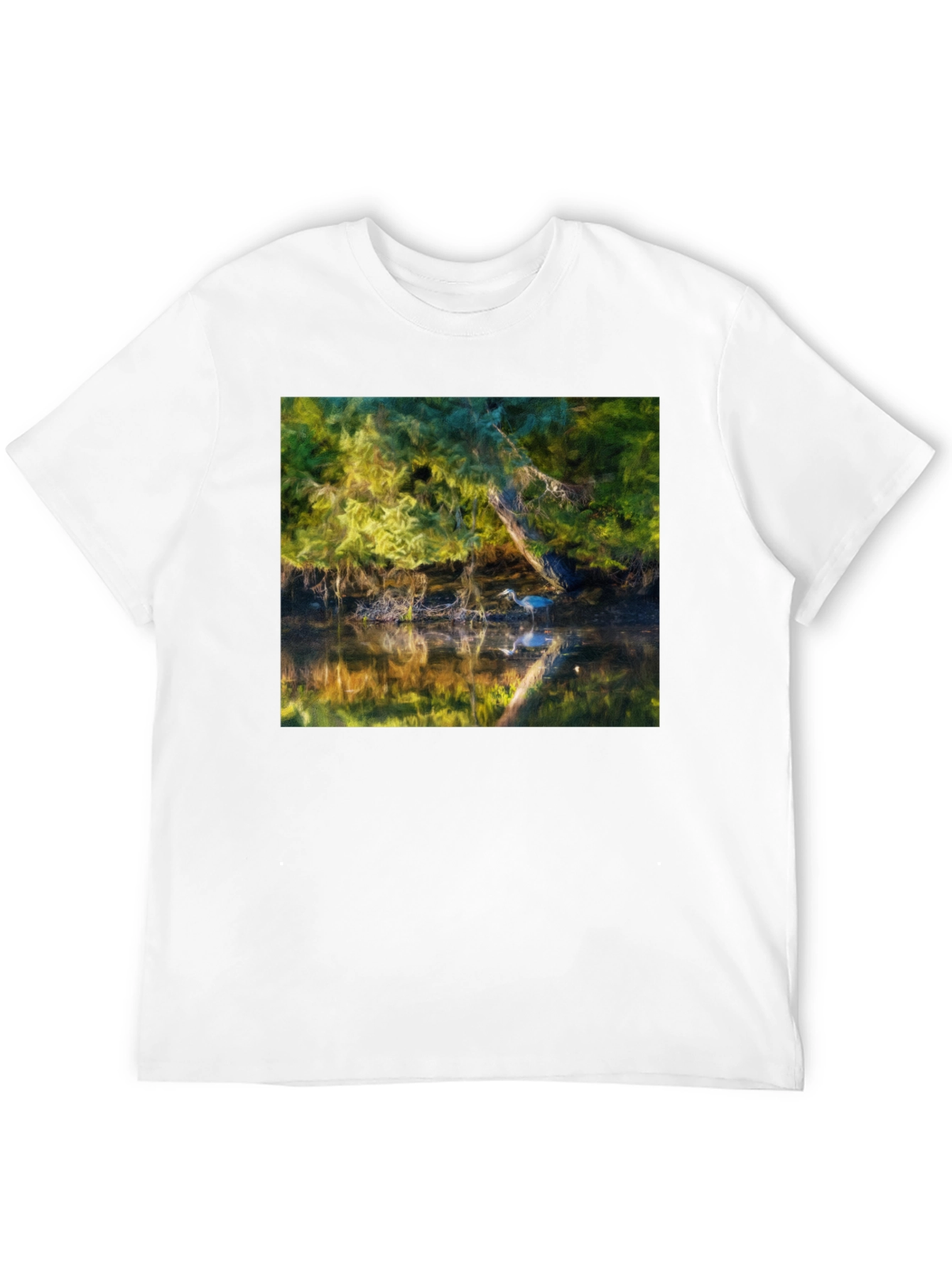 Heron Reflection Graphic Tee - Black