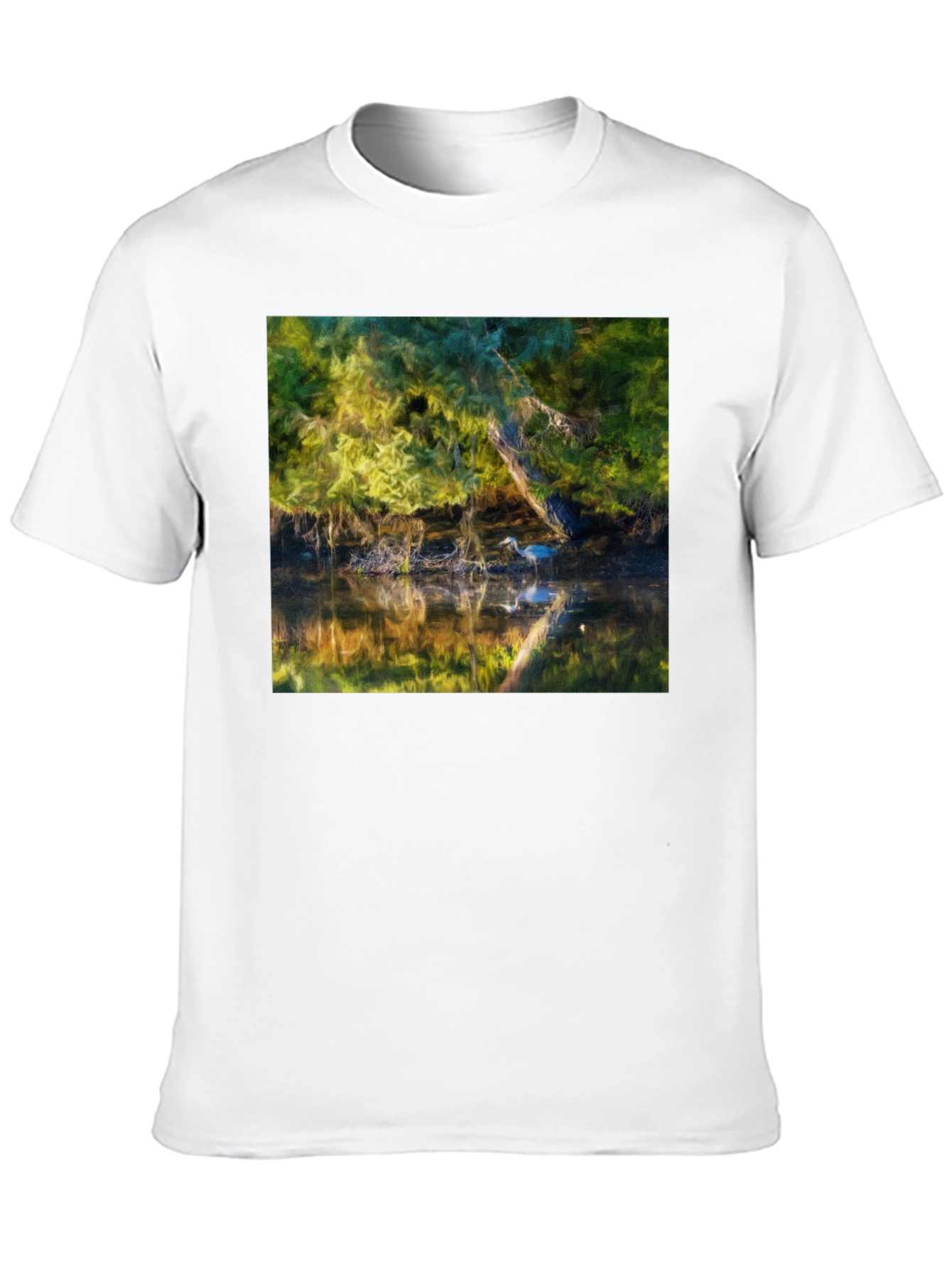Heron Reflection Graphic Tee - Black