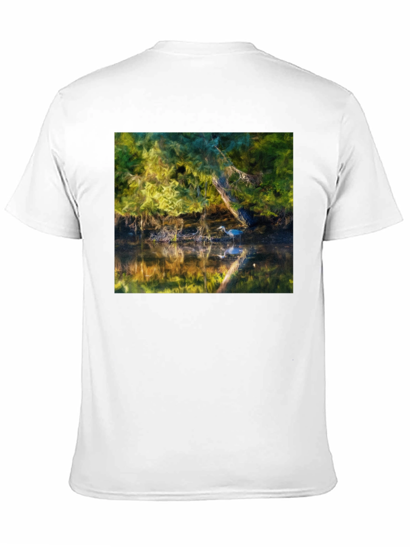 Heron Reflection Graphic Tee - Black