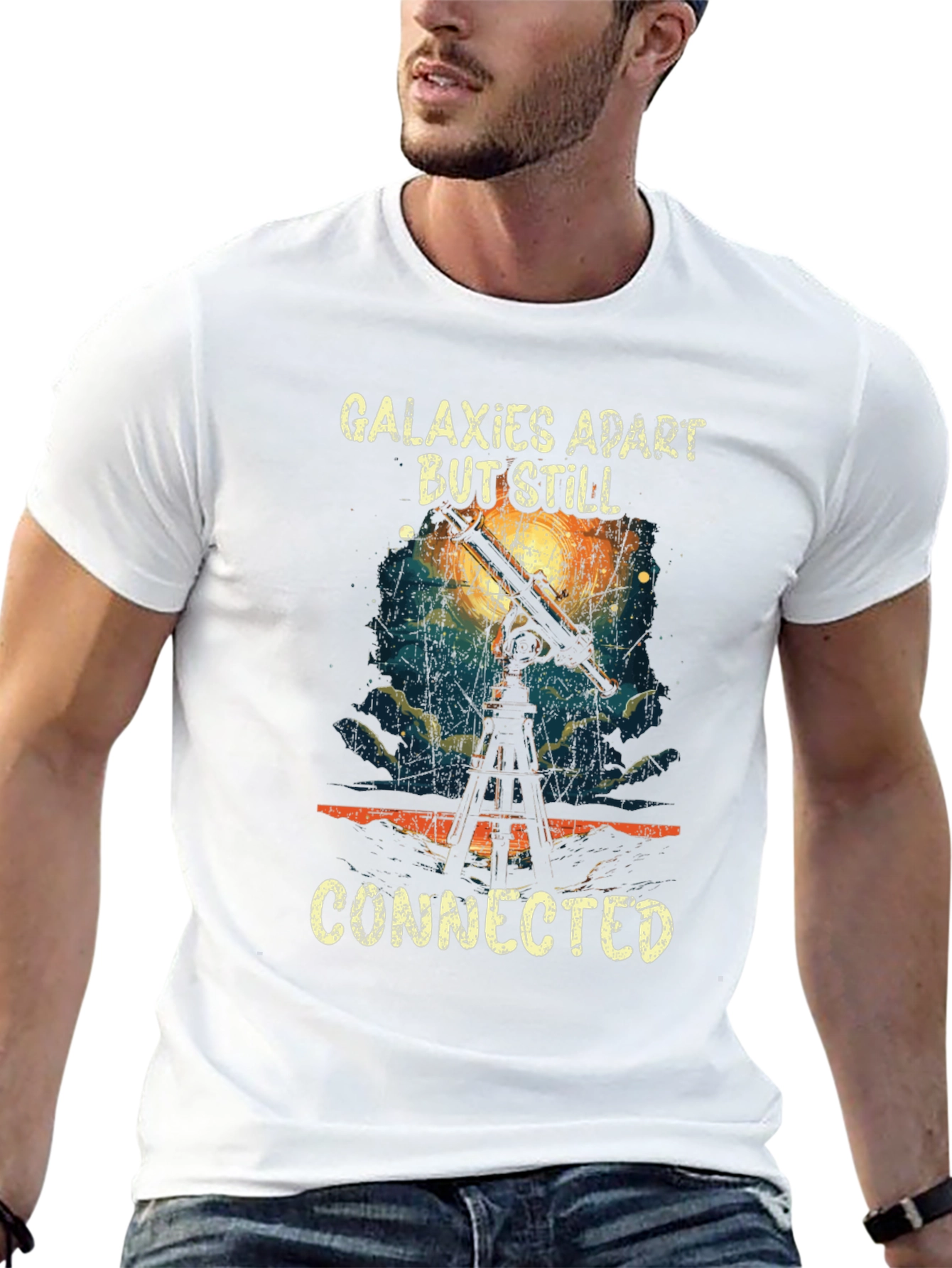 Galaxies Apart But Still Connected Black Tee