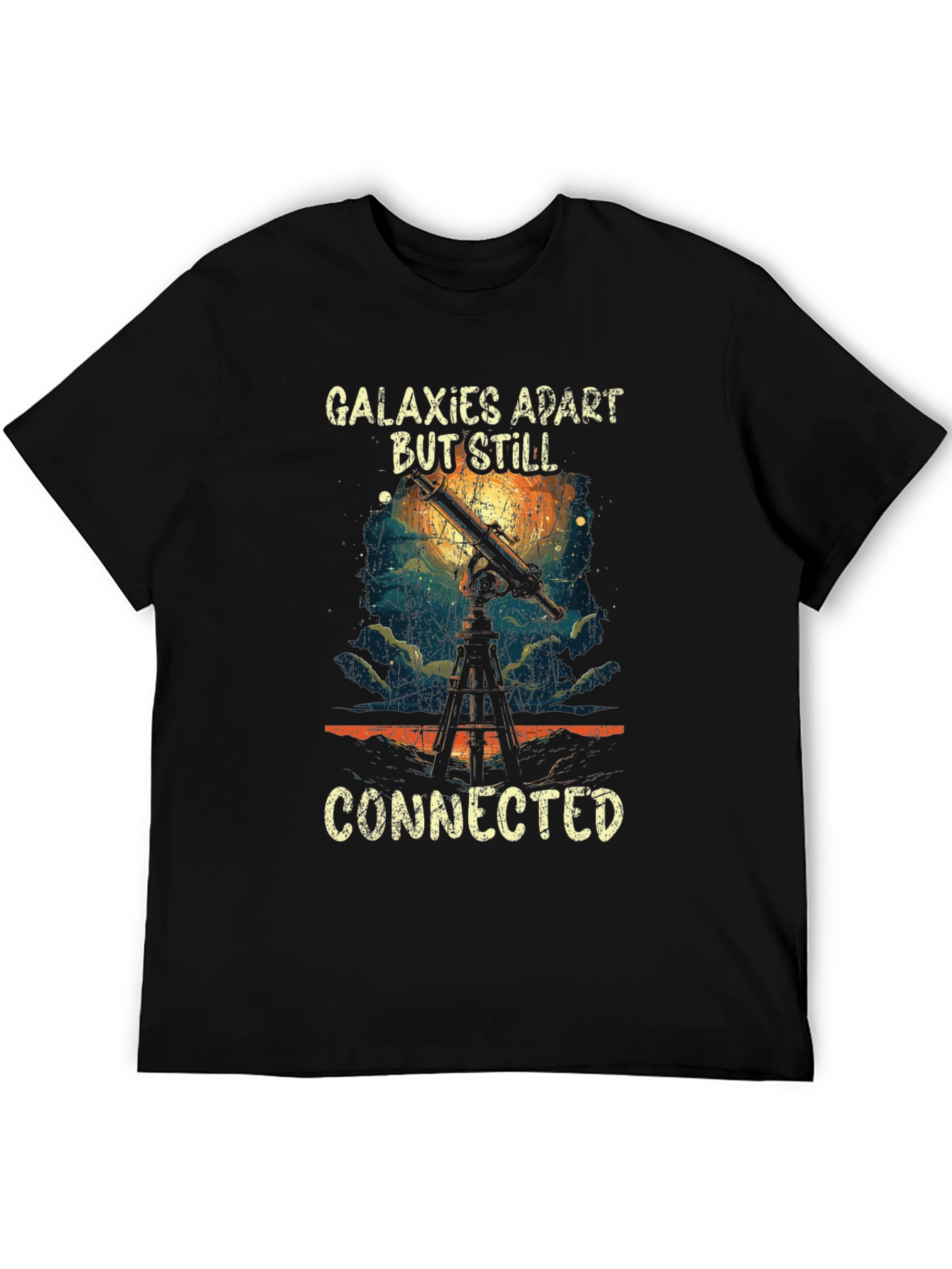 Galaxies Apart But Still Connected Black Tee