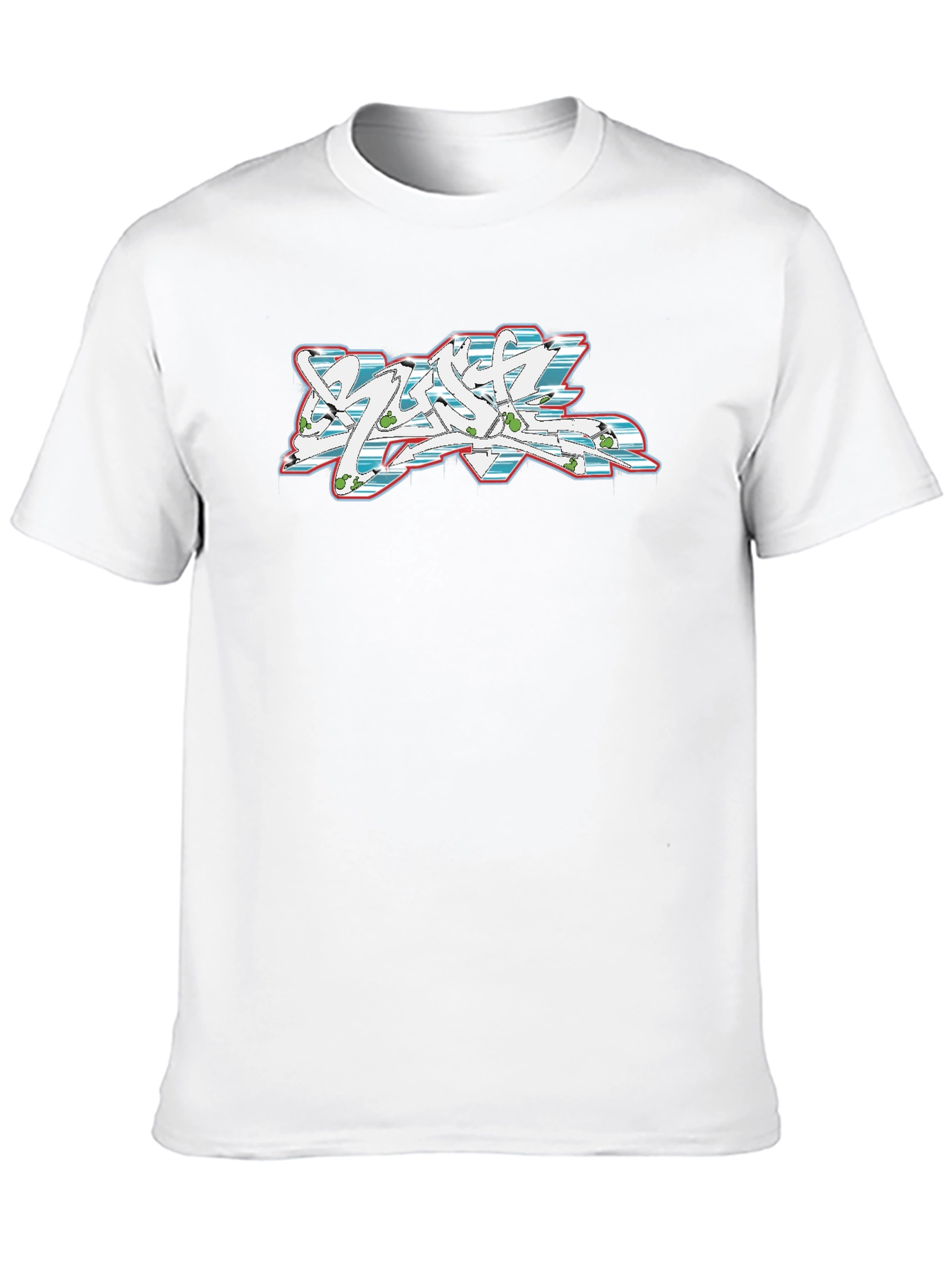 Graffiti Graphic Tee - Black Cotton Casual T-Shirt